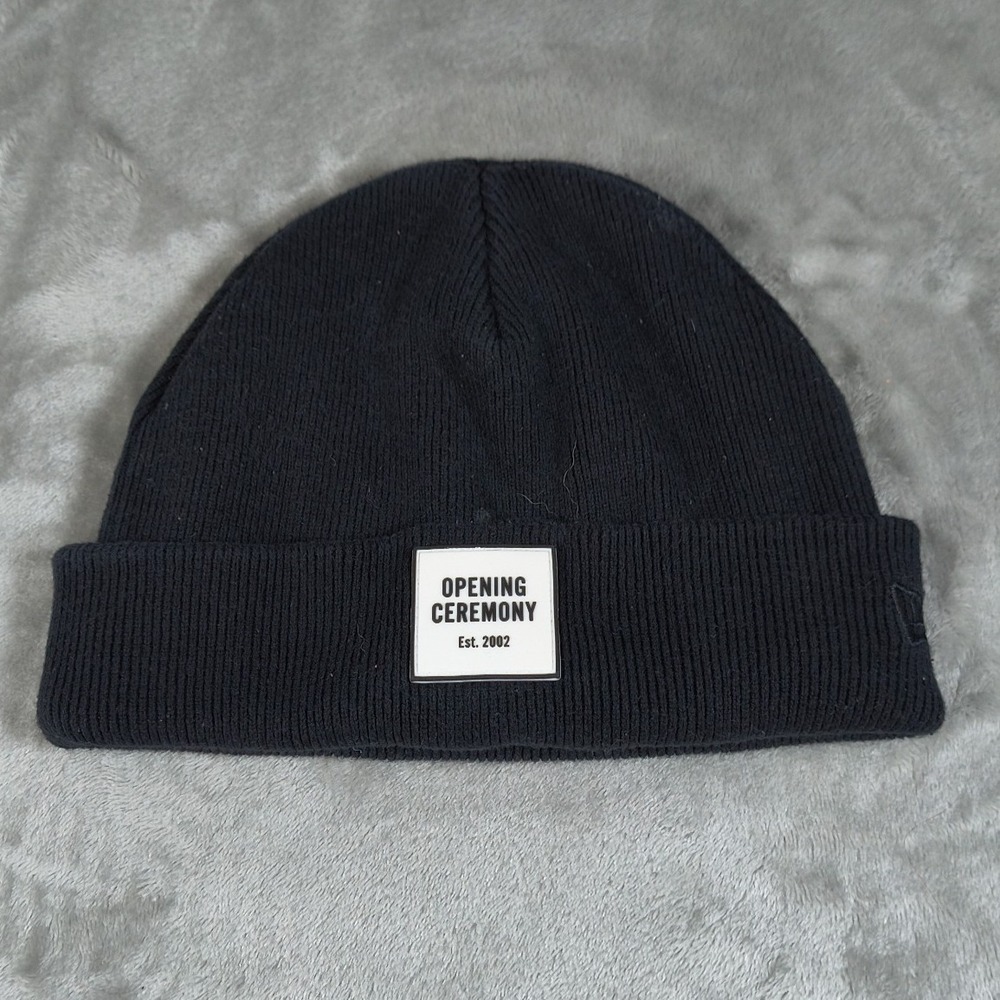 Opening Ceremony Beanie Hat Mens New Era Knit Patch Logo Embroidered‎ Streetwear